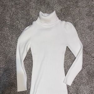 White Thick Sweater Material Bodycon Boutique Winter/Fall dress